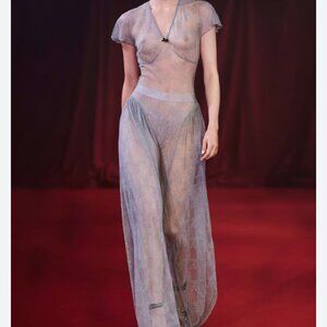 Rotate runway grey lace maxi dress with a touch of fairy charm